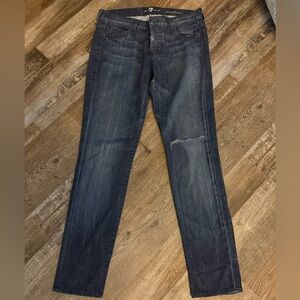 7 For All Mankind Dark Wash Cropped Jeans
